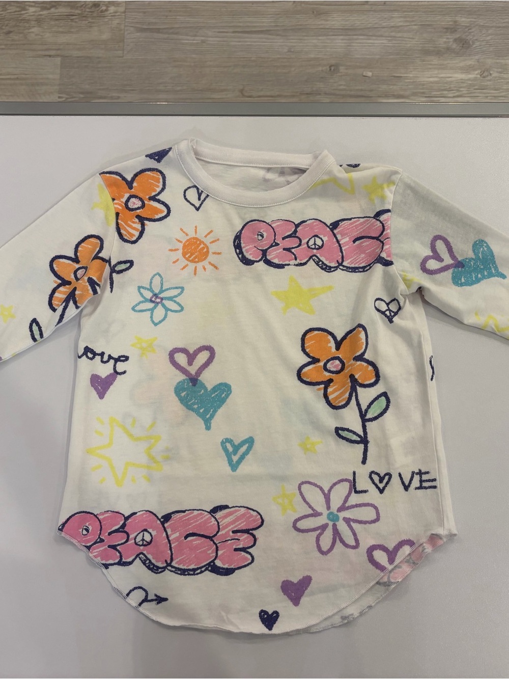 Chaser Kids White Floral & Graffiti Print One-Piece